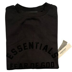 Black Essentials Fear Of God Heavy Long-sleeve Tee